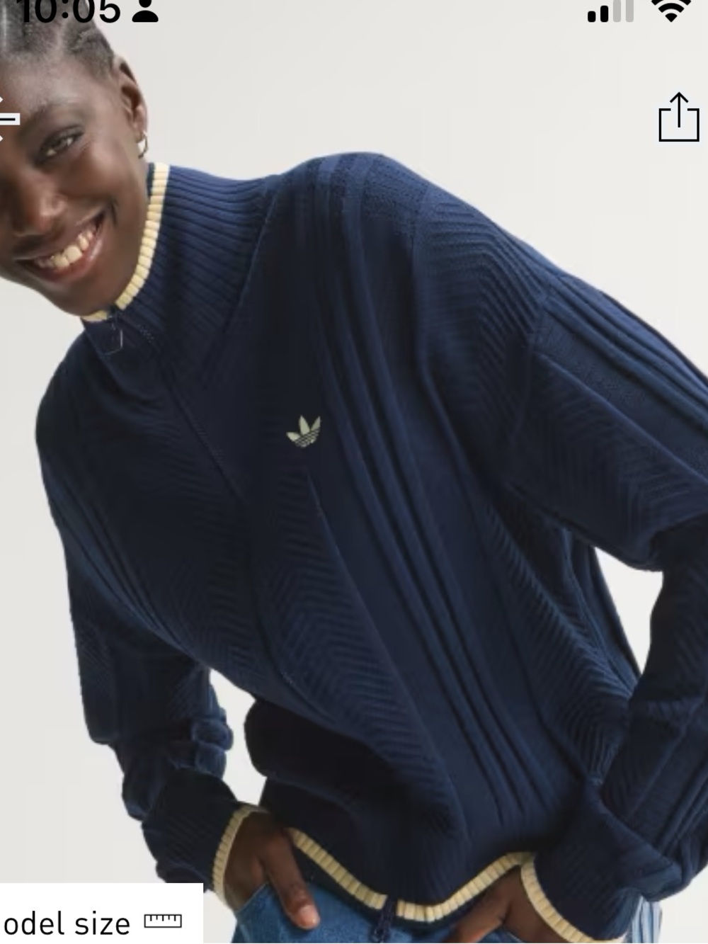 NWTS adidas cable knit firebird track jacket in navy size small